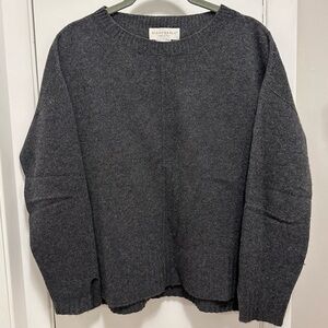 Bianco & Blu Italy Wool Cashmere blend Charcoal Gray Sweater Womens S Oversized